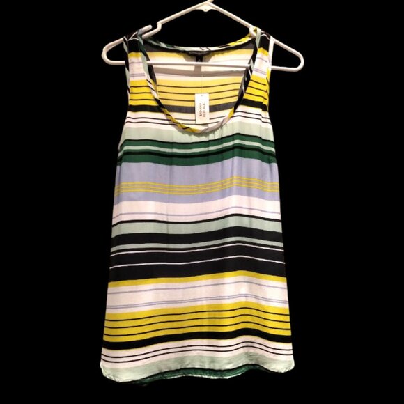 🥑NWT Banana Republic Striped Racerback Lightweight Formal Tank Top %100 Viscose - Picture 7 of 16